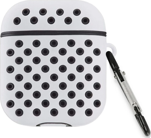 Airpods 2 (2.nesil) Spor Delikli Kılıf - Gri-siyah