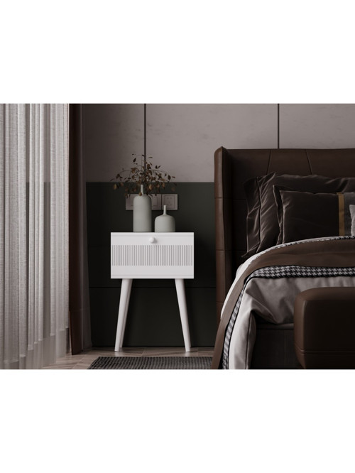 Komodin %100 Mdf Lake Boyalı Ahşap Ayak