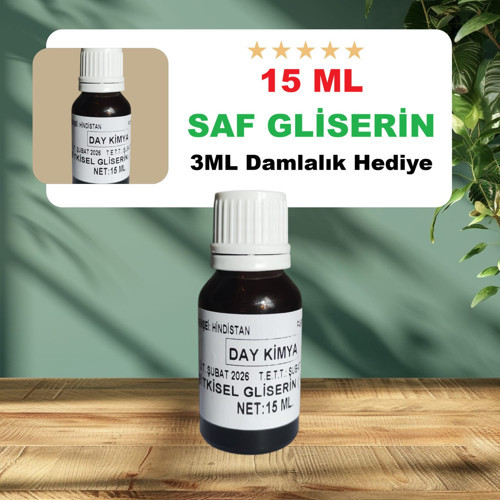 Saf Gliserin 15 ML 5 Litre Uyumlu (3 ML Damlalık Hediye