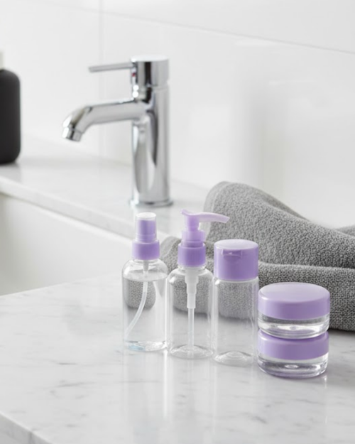 tekno 5 Parça Seyahat Banyo Seti 30 ml Şeffaf Taşınabilir Şişe Seti 2026
