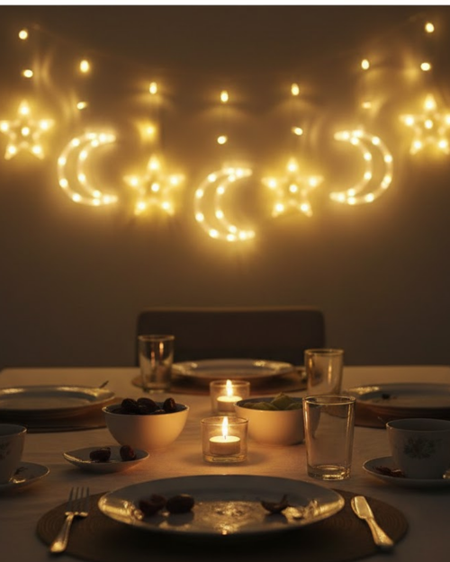 popüler Dekoratif Büyük Ay Yıldız Ramazan Led Işık 2026
