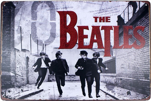 Dekoratif Vintage Metal Pano The Beatles 20x30