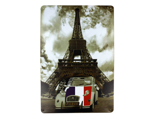 Dekoratif Vintage Metal Pano Eifell Tower 20x30