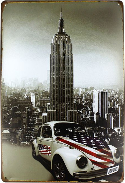 Dekoratif Vintage Metal Pano WTC Newyork 20x30