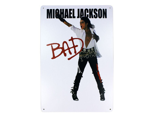 Dekoratif Vintage Metal Pano M.Jackson BAD 20x30
