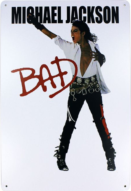Dekoratif Vintage Metal Pano M.Jackson BAD 20x30