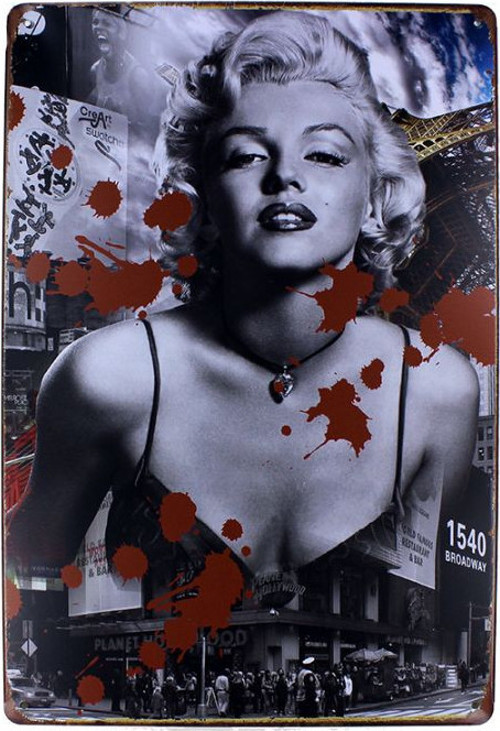 Dekoratif Vintage Metal Pano Monroe 20x30