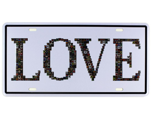 Vintage Metal Plaka Love 15x30