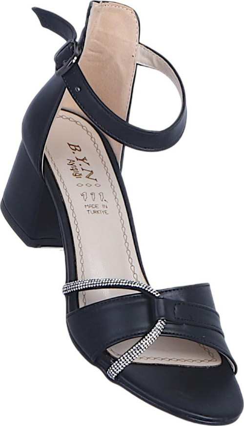 Byn Ayışığı By23 Siyah Cilt Kadın 6Cm Topuklu Sandalet