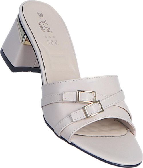 Byn Ayışığı By20 Krem Kadın 7Cm Topuklu Terlik