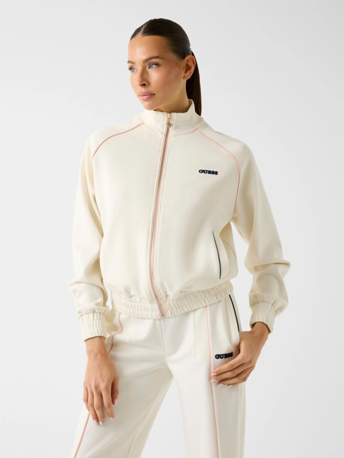Georgia Hakim Yaka Tam Fermuarlı Kadın Beyaz Sweatshirt V6RQ00KD852-G1O6