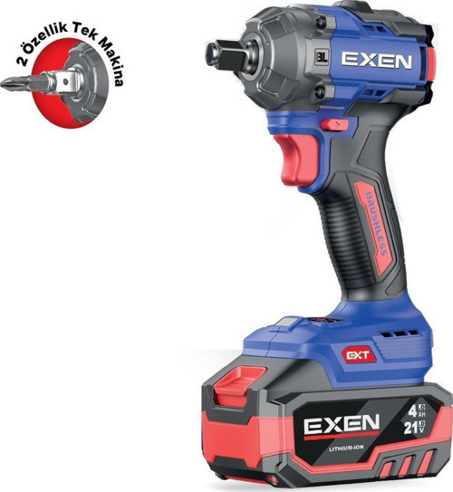 En 234 SM 21V 4AH 1/2 Soket 350 NM Kömürsüz Şarjlı Somun Sökme Makinesi - Çift Akü 2x4 Ah