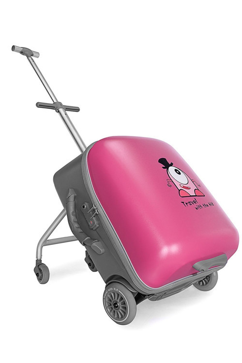 Heybee Sevimli Canavar Oturulabilir Pembe Çocuk Valiz