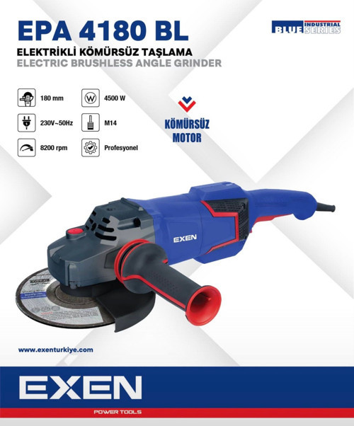 EPA 4180 BL - 180mm 4500W Kömürsüz Elektrikli Taşlama - 4500 Watt
