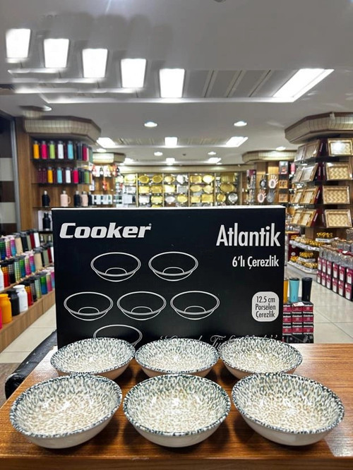 Cooker Porselen 12.5cm Atlantik Çerezlik Kase 6'lı
