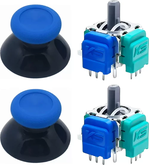 Xbox One Motor Manyetik Analog 2+2 Set Mavi Topuz Hall Sensör Joystick Yedek Parça