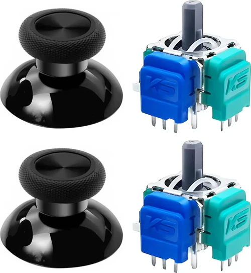 Xbox One Motor Manyetik Analog 2+2 Set Siyah Topuz Hall Sensör Joystick Yedek Parça