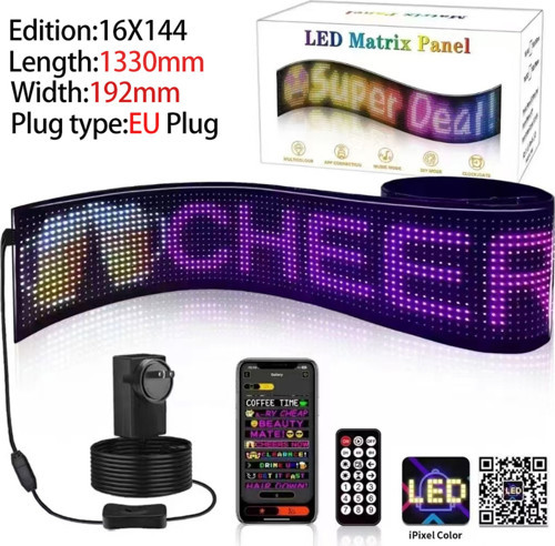 16X144 Matrix Led Panel Cama Yapışan Telefon Kontrollü Led Lamba