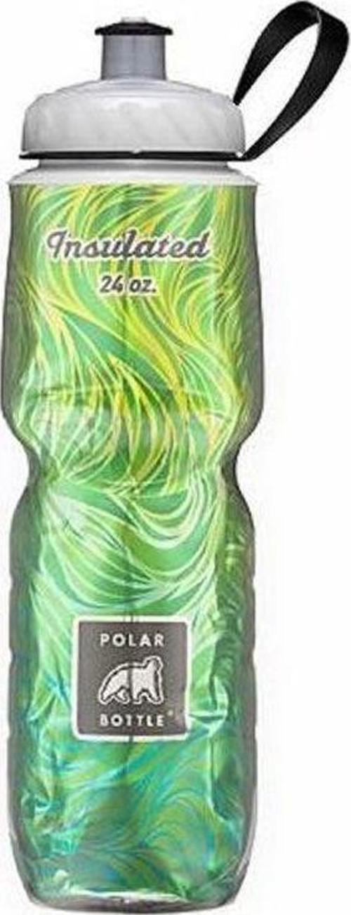 Bottle Insulated Graphic Termos 0.70 Litre-SARI-YEŞİL