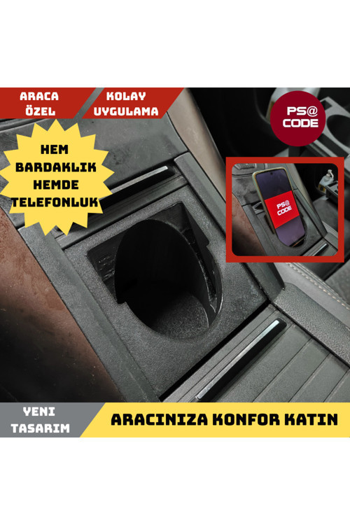 Citroen Berlingo-Peugeot Rifter-Opel Combo-Fiat Doblo orta konsola Çapraz Telefonluk ve Bardaklık