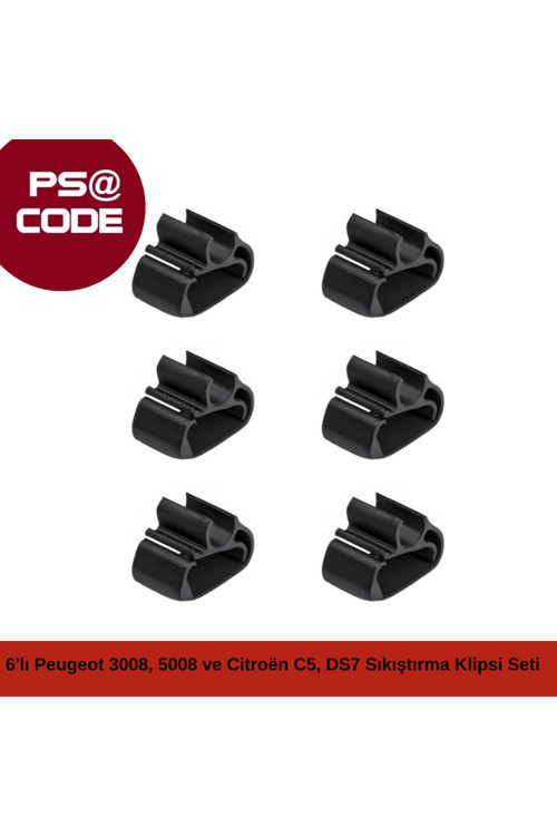Silecek Koluna 6'lı Sıkıştırma Klipsi Seti: Peugeot 3008, 5008 ve Citroën C5 Aircross, DS7 uyumlu