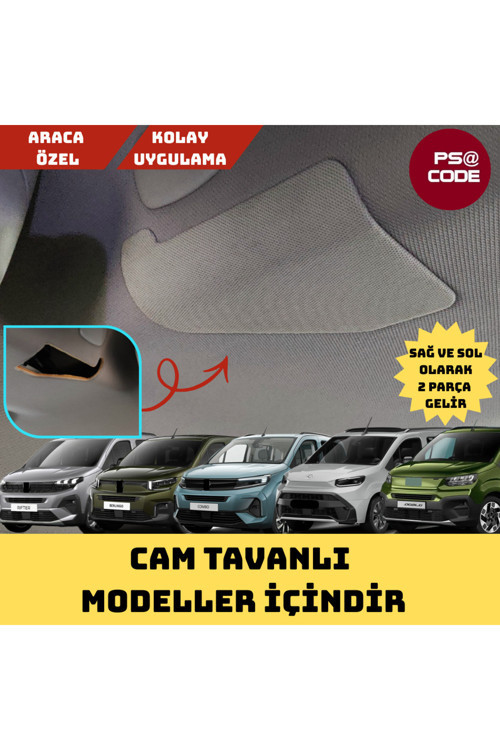 Peugeot Rifter- Citroen Berlingo-Proace-Doblo-Opel Cam Tavanlı Ara Bölme Demiri Kapakları 2 Adet