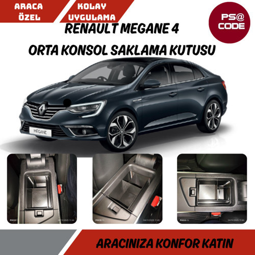 Renault Megane 4 orta konsol saklama kutusu