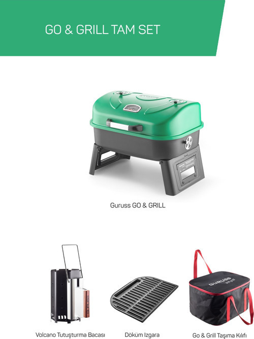Go & Grill Barbekü Mangal Tam Set Yeşil