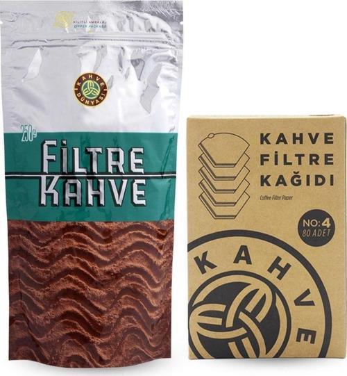 Filtre Kahve 250 gr ve Filtre Kahve Kağıdı 80 Adet