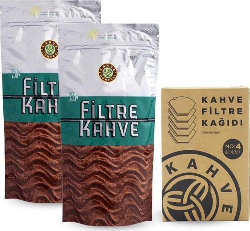 Filtre Kahve 250 gr x 2 Adet ve  Filtre Kahve Kağıdı 80 Adet