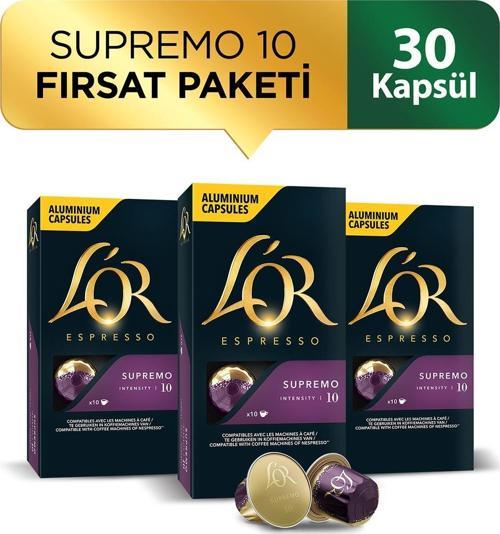 - Supremo - Intensity 10 - Nespresso Uyumlu Kapsül Kahve Fırsat Paketi 10 x 3 Paket (30 Adet)