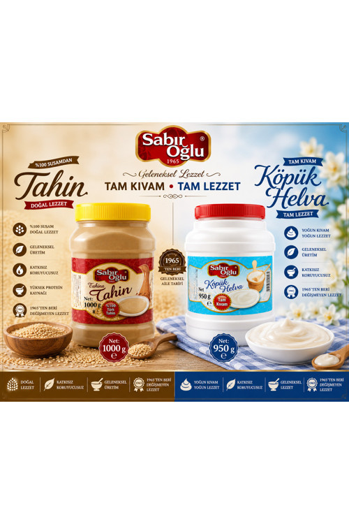 1000 Gr Beyaz Tahin & Köpük Helva