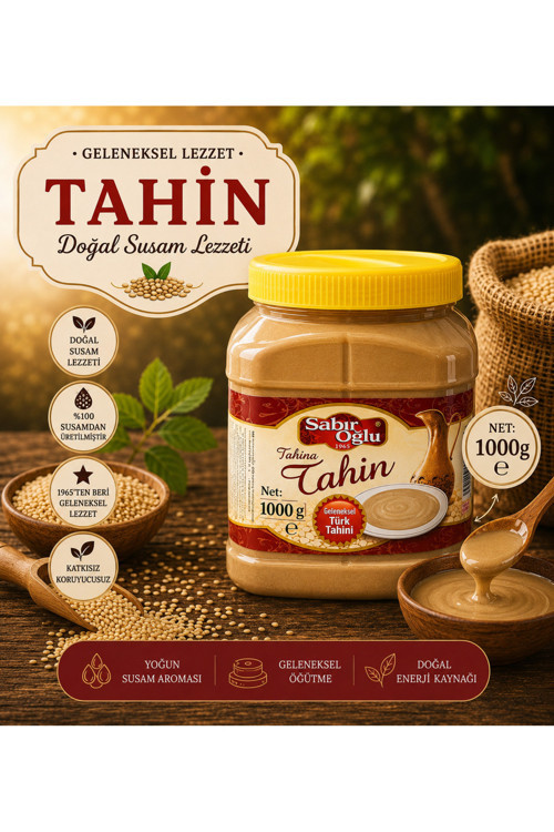 Bozkır Tahini 1000 Gr Siyah Tahin Çifte Kavrulmuş Tahin Taze Imalattan Sofralara