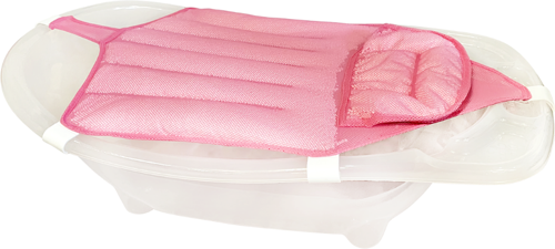 Köpüklü Kafa Destekli Bebek Banyo Filesi - Pembe