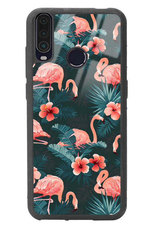 General Mobile Gm 10 Flamingo Leaf Tasarımlı Glossy Telefon Kılıfı