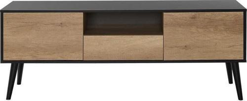 Retro Plus TV Sehpası-Siyah-Açık Ceviz(Tori) 160x58x41 cm ( GxYxD)