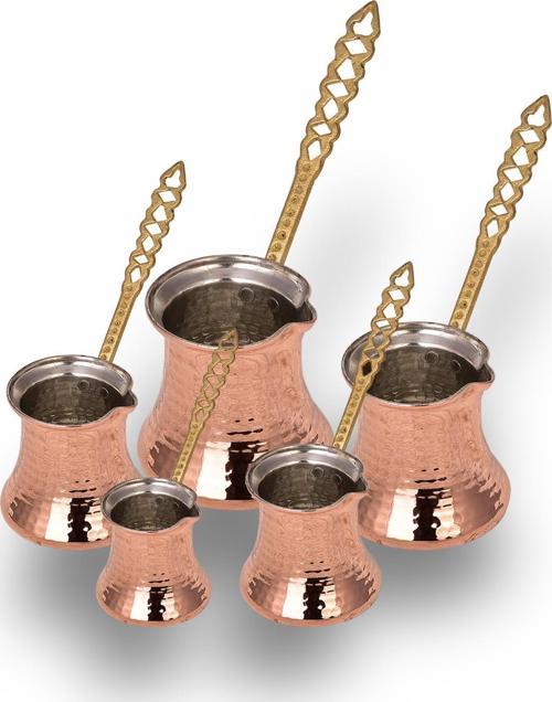 Premium Collection Köz Bakır Cezve 5'li Büyük Takım