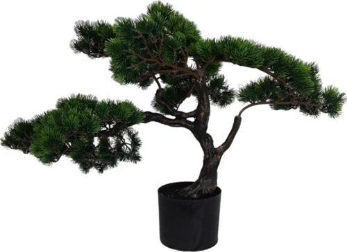 Dekoratif, Yapay Bonzai Ağacı 50 Cm Yeşil Kahverengi Renk