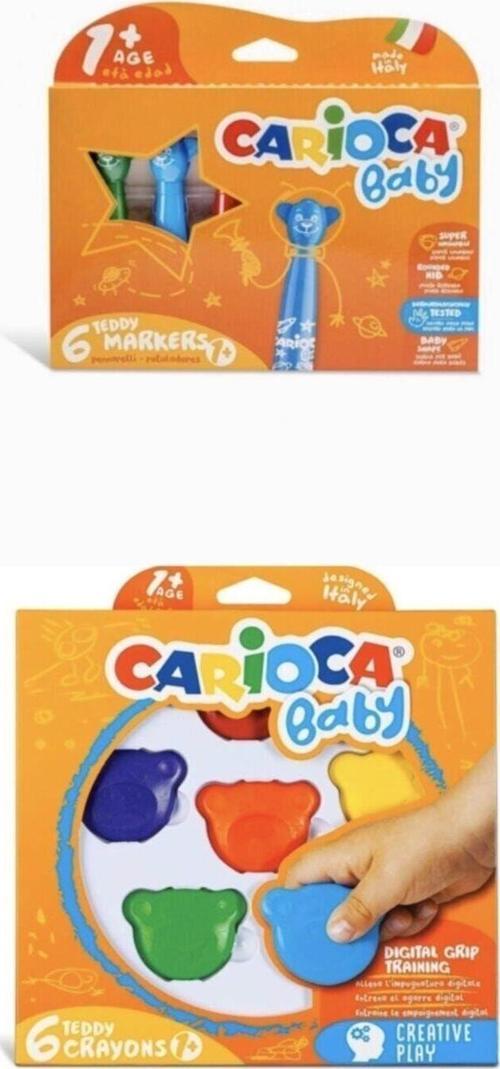 Jumbo Süper Yıkanabilir Keçeli Boya Kalemi 6lı & Baby Teddy Crayons 6lı