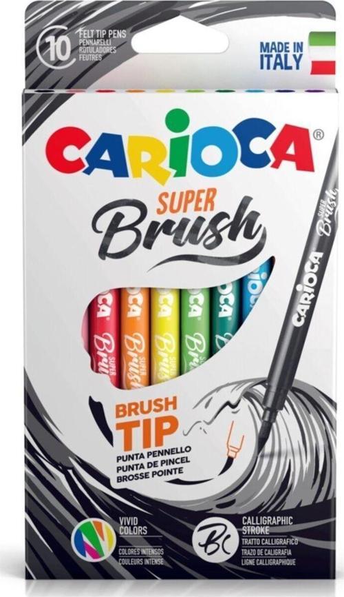 Super Brush Fırça Uçlu Keçeli Boya Kalemi 10'lu
