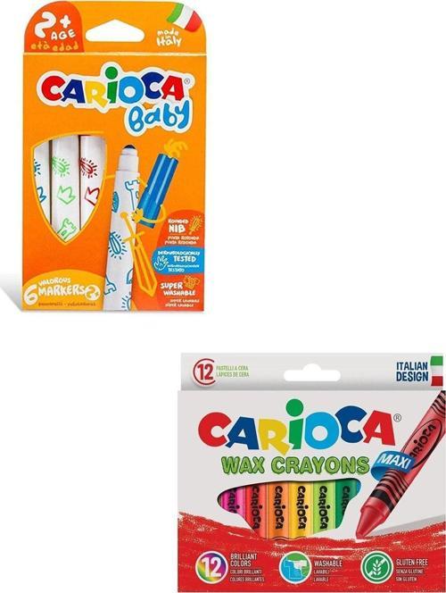 Wax Maxi Elleri Kirletmeyen Pastel Boya Ve Baby 6'lı Keçeli Kalem (ekonomik Set)