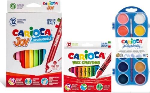Yıkanabilir Keçeli Boya Kalemi 12li & Wax Yıkanabilir Pastel Boya Kalemi 12'li & Sulu Boya 30mm 12li