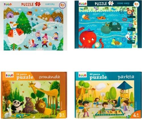 Kartopu/ormanda/parkta/yüzme Yarışı Puzzle