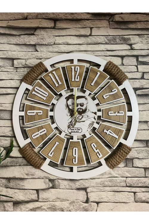 Dekoratif Ahşap Duvar Saati 40 Cm