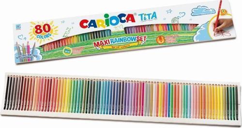 Tita Kuru Boya Kalemi Maxi Gökkuşağı Set 80li