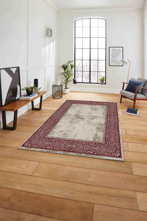 Çerçeveli Klasik Modern Model Yıkanabilir Kaymaz Taban Yolluk Mutfak Salon Halısı