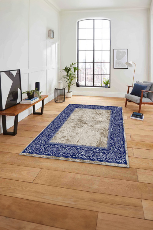Çerçeveli Klasik Modern Model Yıkanabilir Kaymaz Taban Yolluk Mutfak Salon Halısı
