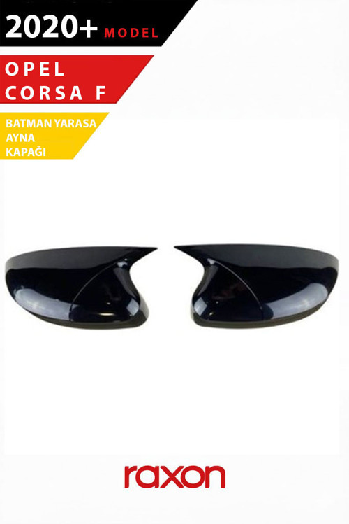 Opel Corsa F 2020+ Batman & Yarasa Ayna Kapağı – Parlak Piano Black Sport