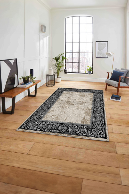 Çerçeveli Klasik Modern Model Yıkanabilir Kaymaz Taban Yolluk Mutfak Salon Halısı