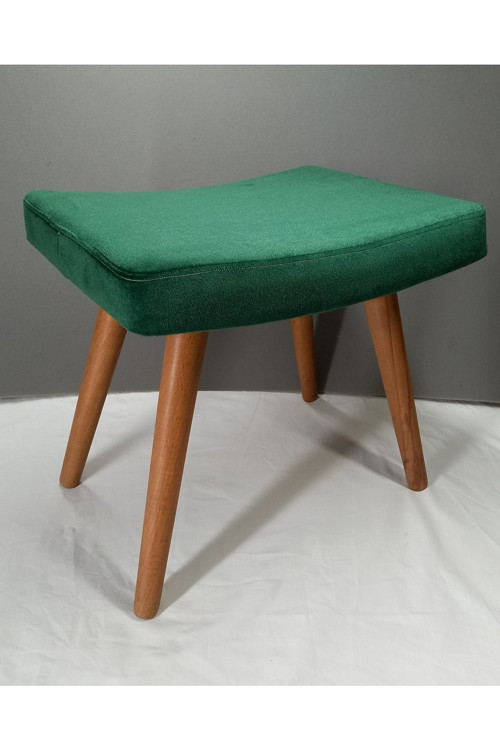 Zümrüt Kavisli Puf Bench, Puf Sandalye, Oturak, Tabure, Makyaj Masası Sandalyesi, Dresuar Pufu